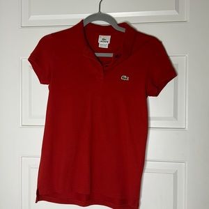 Euc Lacoste women’s red polo size 38